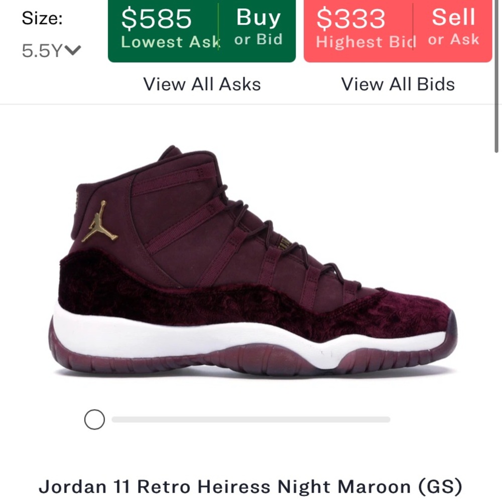 Jordan retro 11, burgundy 5.5